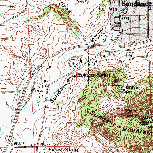 Topographic Map of Jacobson Spring, WY
