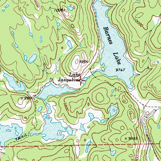 Topographic Map of Lake Jacquline, WY