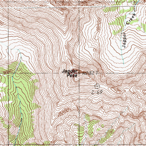 Topographic Map of Jaggar Peak, WY
