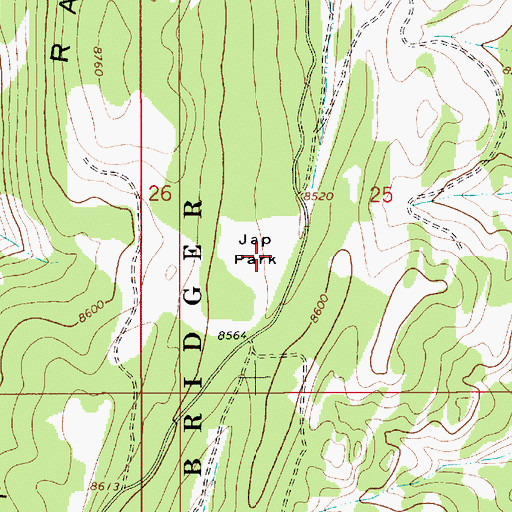 Topographic Map of Japanese Park, WY