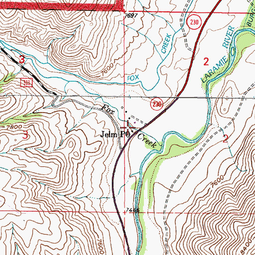Topographic Map of Jelm P O, WY