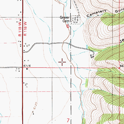 Topographic Map of Jensen Canyon, WY