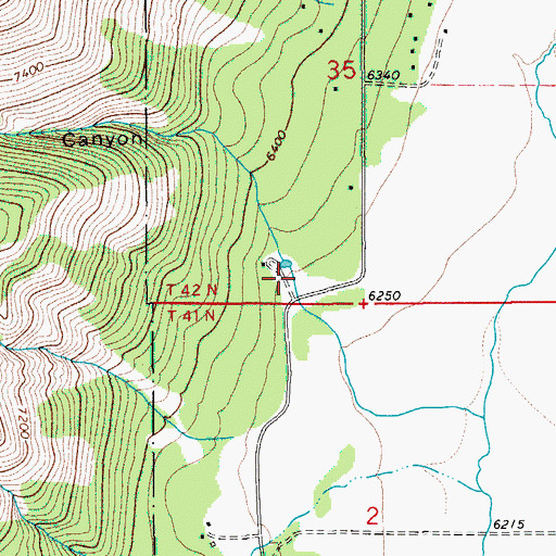 Topographic Map of Jensen Canyon, WY