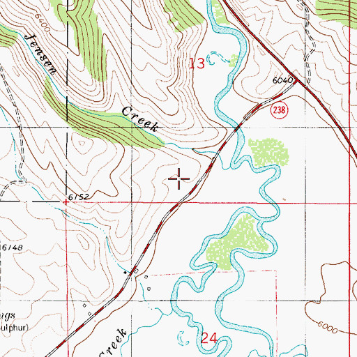 Topographic Map of Jensen Creek, WY