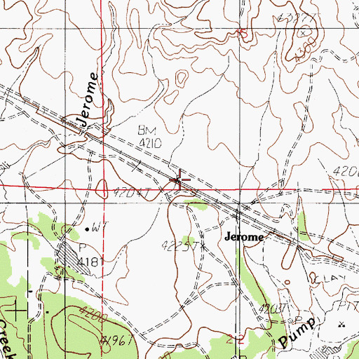 Topographic Map of Jerome, WY