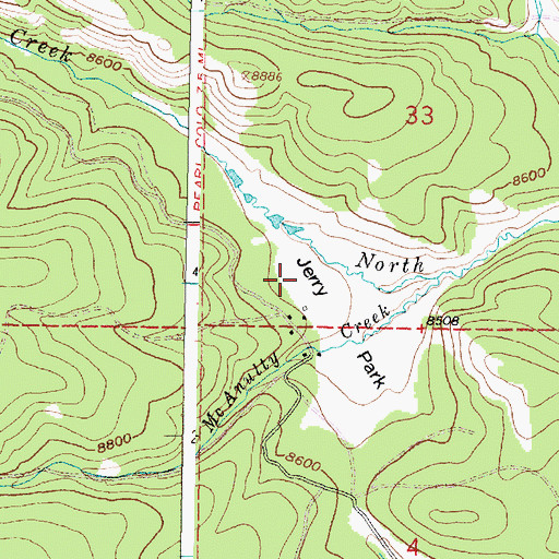 Topographic Map of Jerry Park, WY