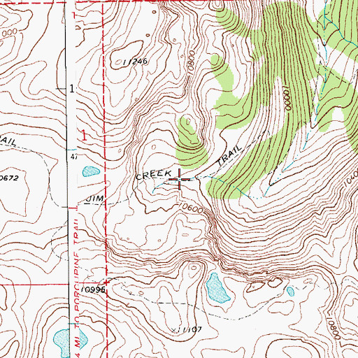 Topographic Map of Jim Creek Trail, WY
