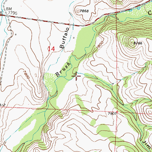 Topographic Map of Jim Draw, WY