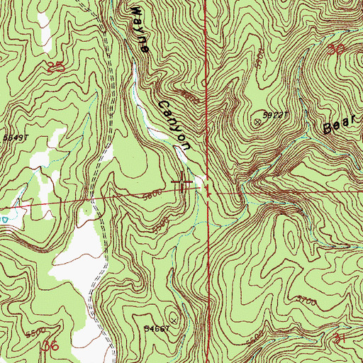 Topographic Map of Jim Wayne Canyon, WY
