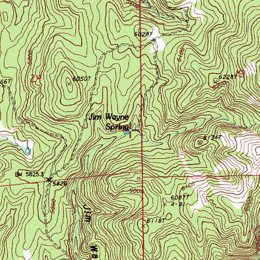 Topographic Map of Jim Wayne Spring, WY
