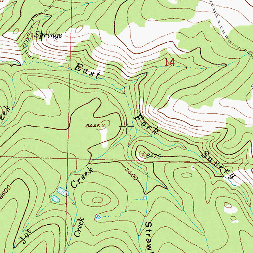 Topographic Map of Joe Creek, WY