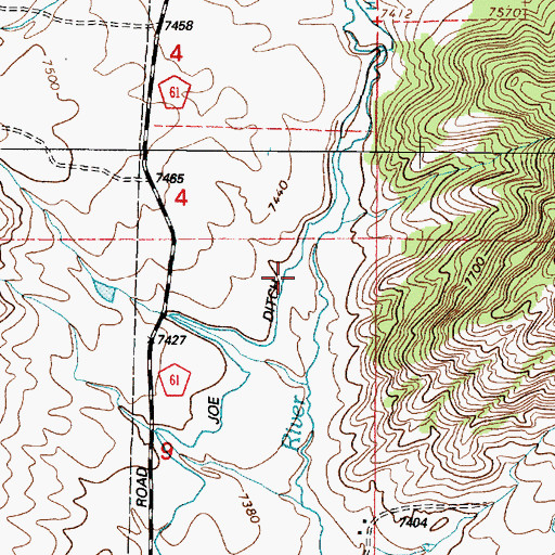 Topographic Map of Joe Ditch, WY