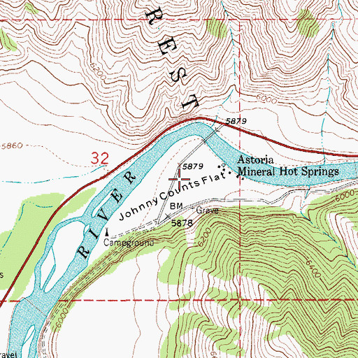 Topographic Map of Johnny Counts Flat, WY