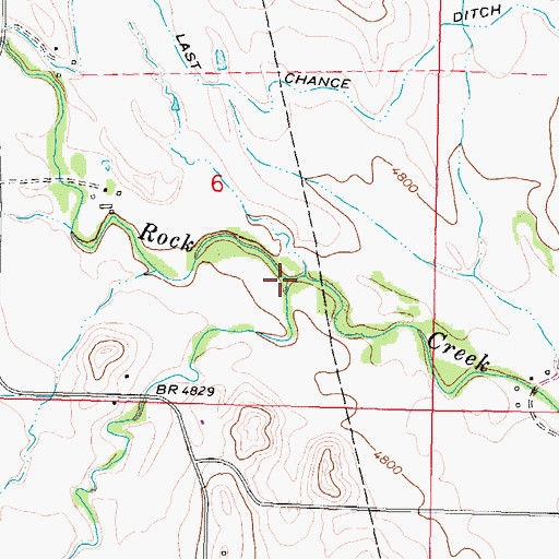 Topographic Map of Johnson Creek, WY