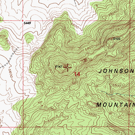 Topographic Map of Johnson Mountain, WY