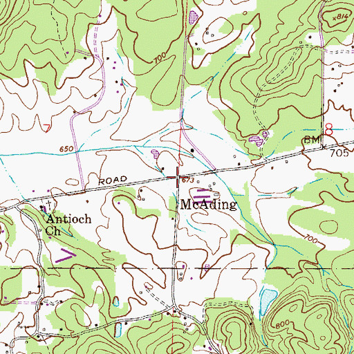 Topographic Map of McAding, AL