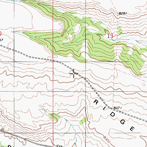 Topographic Map of Johnson Ridge, WY