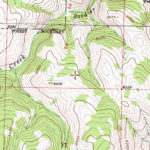 Topographic Map of Jordan Creek, WY