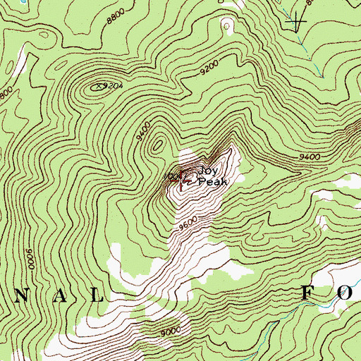 Topographic Map of Joy Peak, WY