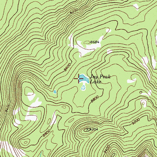 Topographic Map of Joy Peak Lake, WY