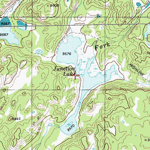 Topographic Map of Junction Lake, WY