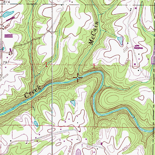Topographic Map of McCain Creek, AL