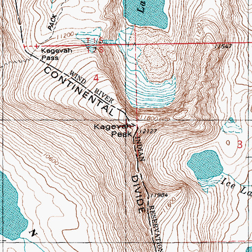 Topographic Map of Kagevah Peak, WY