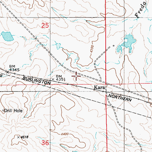 Topographic Map of Kara, WY