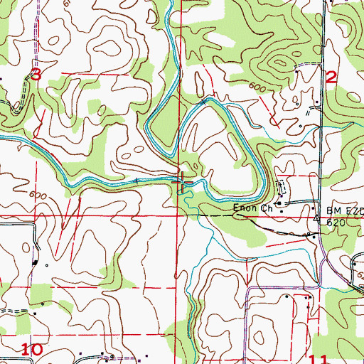 Topographic Map of McDaniel Creek, AL