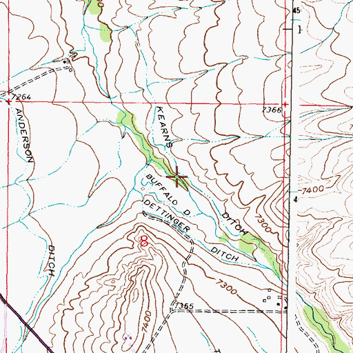 Topographic Map of Kearns Ditch, WY