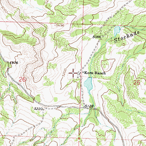 Topographic Map of Kern Ranch, WY