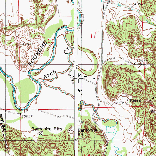 Topographic Map of Keyhole Ranch, WY