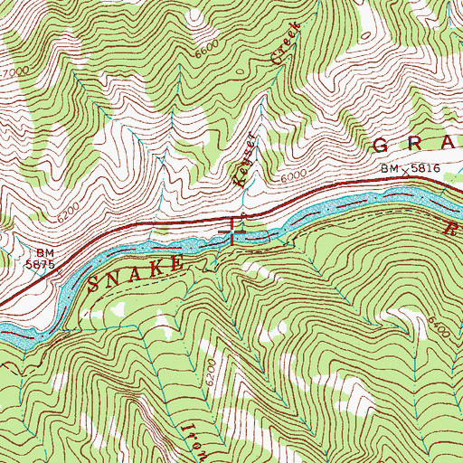 Topographic Map of Keyser Creek, WY