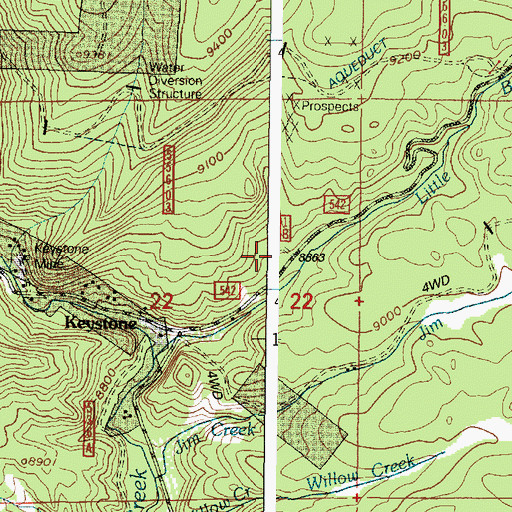 Topographic Map of Keystone Ranger Station, WY