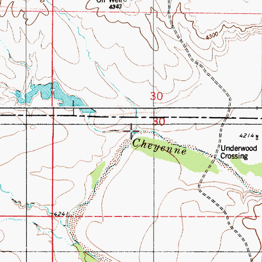 Topographic Map of Keyton Creek, WY