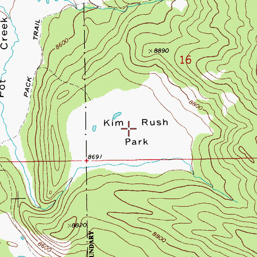 Topographic Map of Kim Rush Park, WY