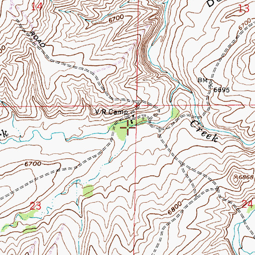 Topographic Map of King Creek, WY