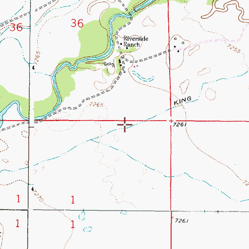 Topographic Map of King Ditch, WY