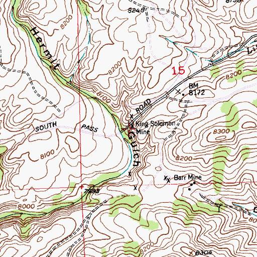 Topographic Map of King Solomon Mine, WY