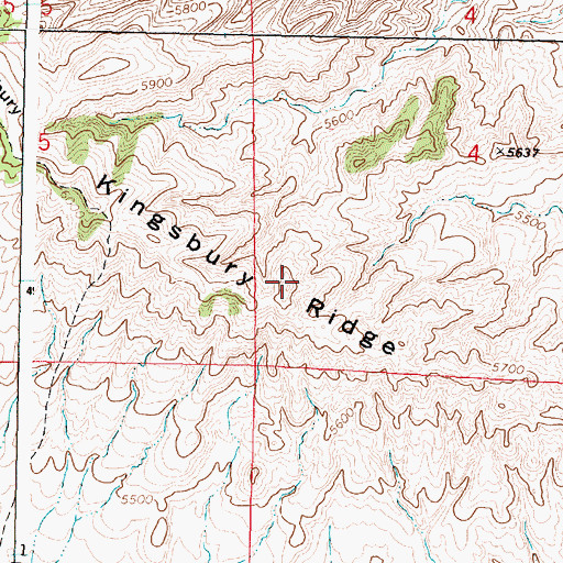 Topographic Map of Kingsbury Ridge, WY