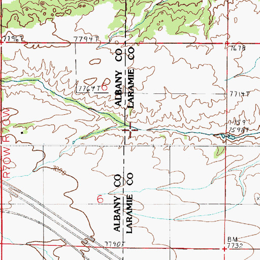 Topographic Map of Kinnaman Ranch, WY