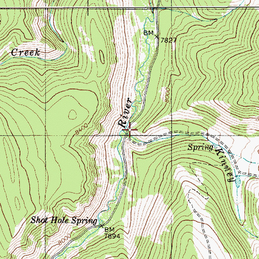 Topographic Map of Kinney Creek, WY