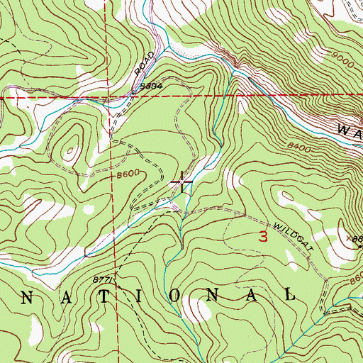 Topographic Map of Kitten Creek, WY