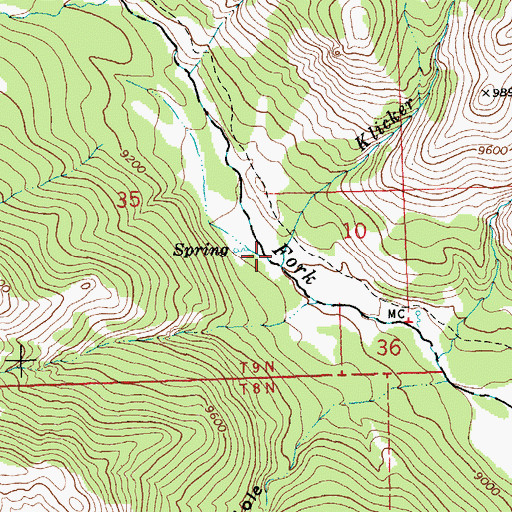 Topographic Map of Klicker Creek, WY