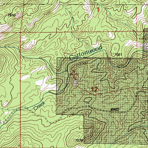 Topographic Map of Kloer Creek, WY