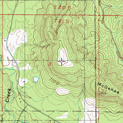 Topographic Map of McGehee Mountain, AL