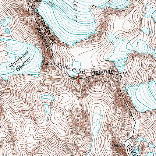 Topographic Map of Knife Point Mountain, WY