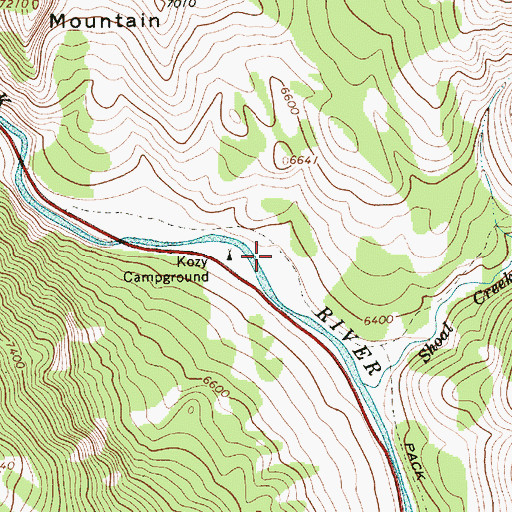 Topographic Map of Kozy Campground, WY
