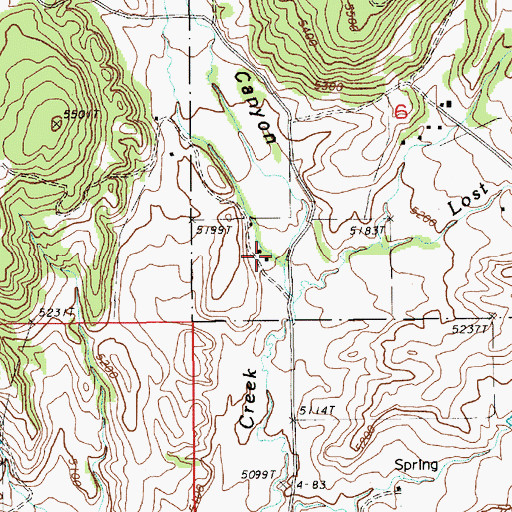 Topographic Map of Krusee Canyon, WY