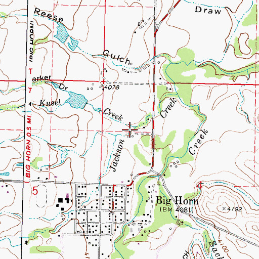 Topographic Map of Kusel Creek, WY